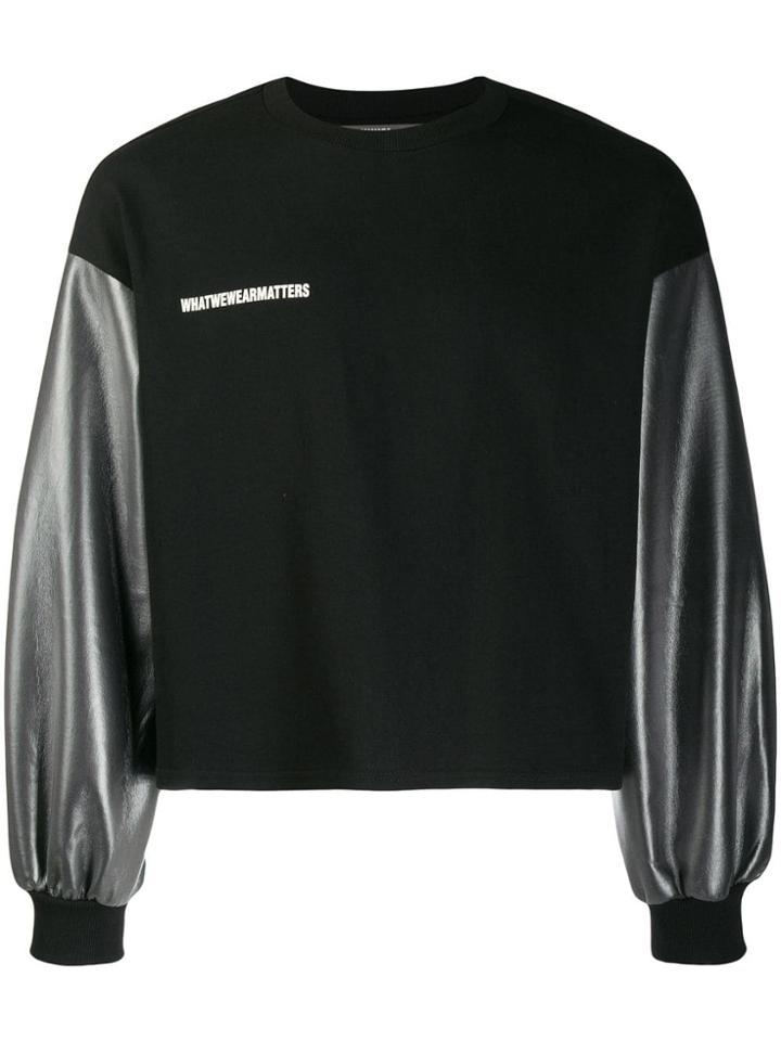 Wwwm Sheen Sleeve Sweatshirt - Black