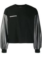 Wwwm Sheen Sleeve Sweatshirt - Black