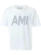 Ami Alexandre Mattiussi Logo Print T-shirt, Men's, Size: Small, White, Cotton