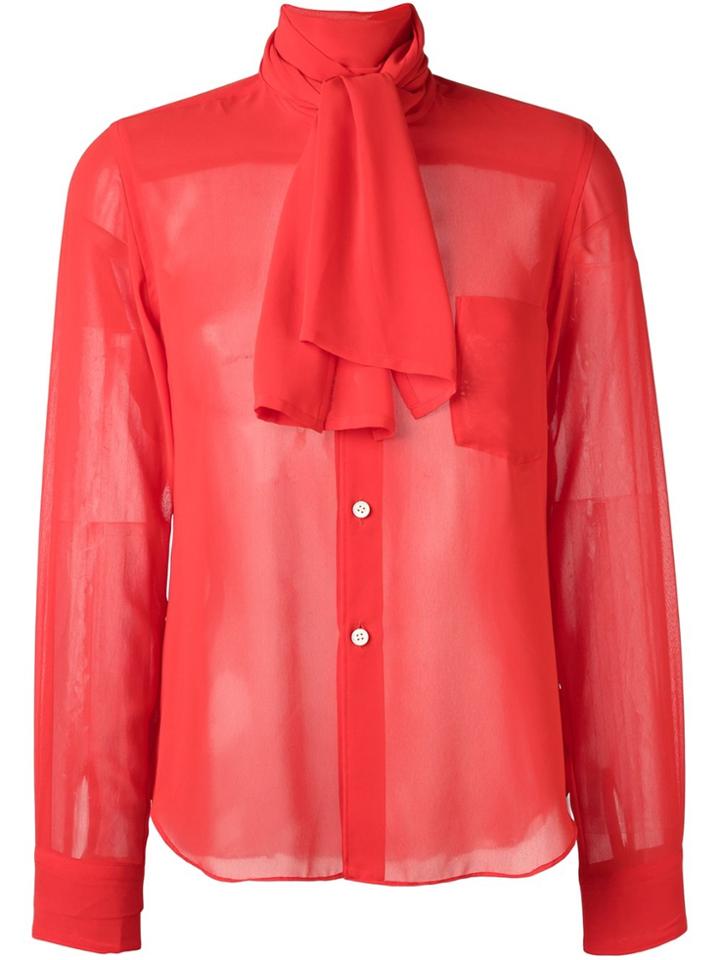 Comme Des Garçons Vintage Pussy Bow Blouse - Red