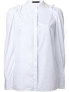 Alexander Mcqueen Ruffled Sleeve Shirt, Women's, Size: 40, White, Cotton