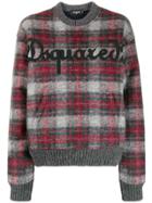 Dsquared2 Tartan Boxy Jumper - Grey