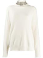Alexander Wang Embellished Neck Jumper - Neutrals