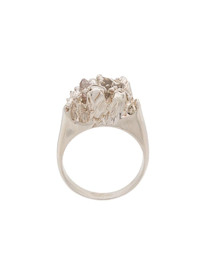 Niza Huang Under Earth Cocktail Ring - Silver