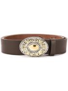 Eleventy Embellished Plaque Belt - Brown
