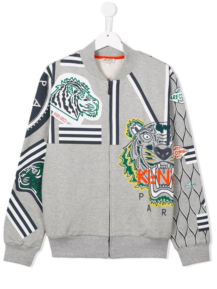 Kenzo Kids 'jungle Tiger' Zipped Sweatshirt