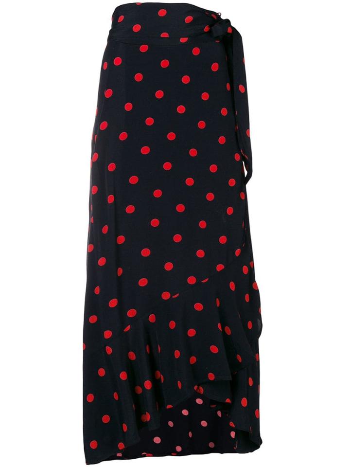 Ganni Asymmetric Polka Dot Skirt - Black