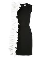 Msgm Ruffled Detail Mini Dress - Black