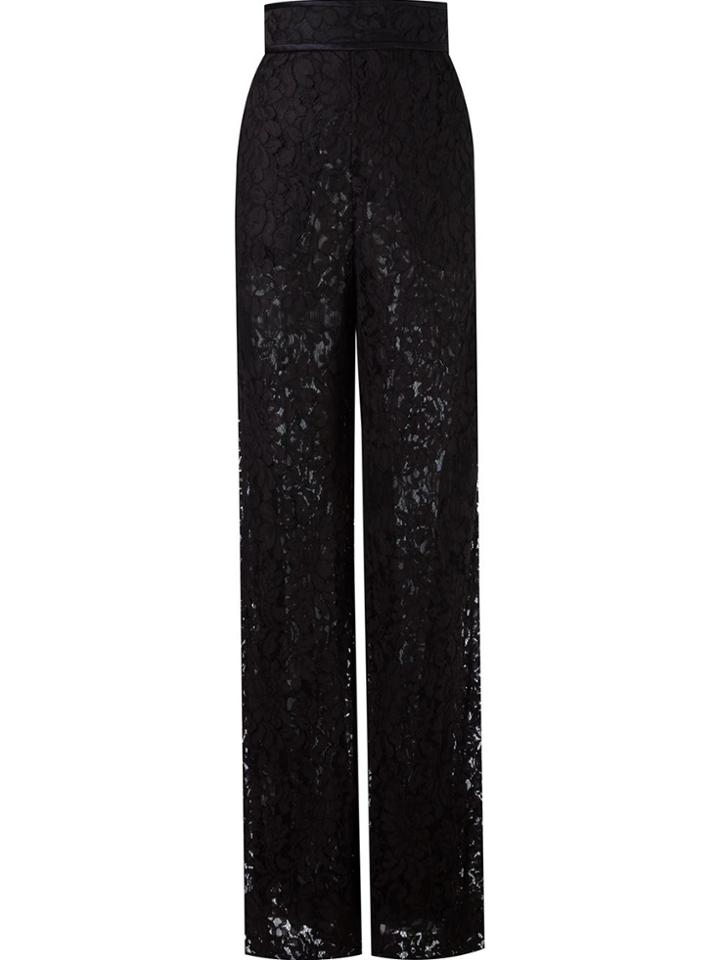 Martha Medeiros Lace Wide Leg Trousers - Black