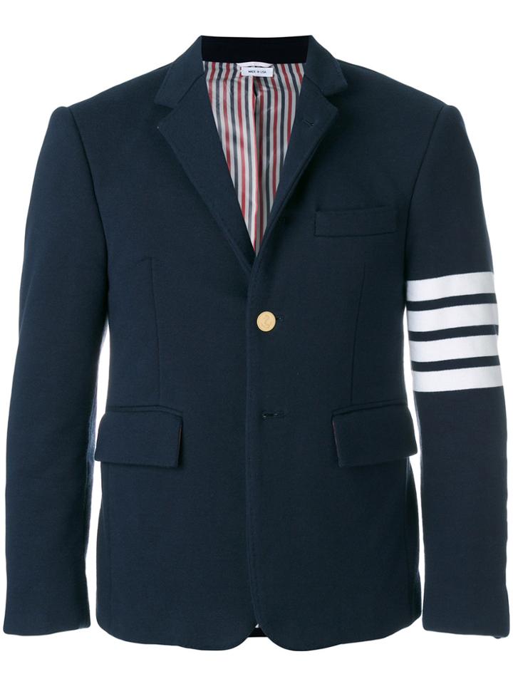 Thom Browne Classic 4-bar Sport Coat With 4-bar In Loopback Jersey -