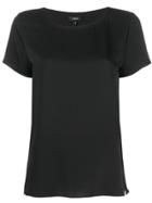 Theory Short-sleeve Shift Blouse - Black