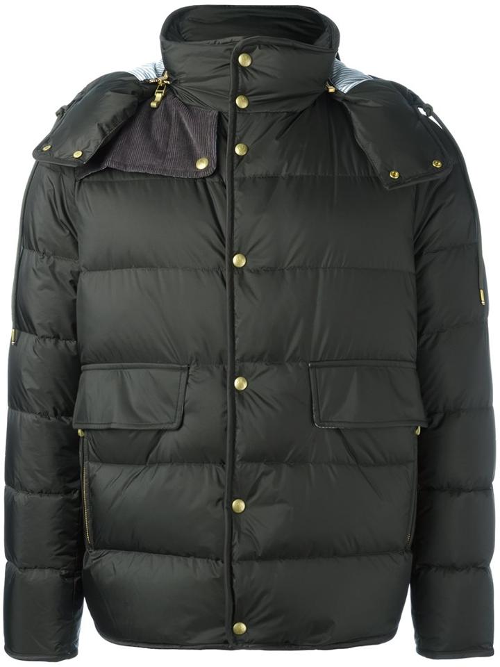 Moncler Gamme Bleu Removable Hood Zipped Jacket, Men's, Size: 3, Green, Polyamide/cotton/cupro/cotton