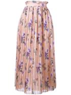 Msgm - Pleated Skirt - Women - Silk/polyester - 44, Nude/neutrals, Silk/polyester