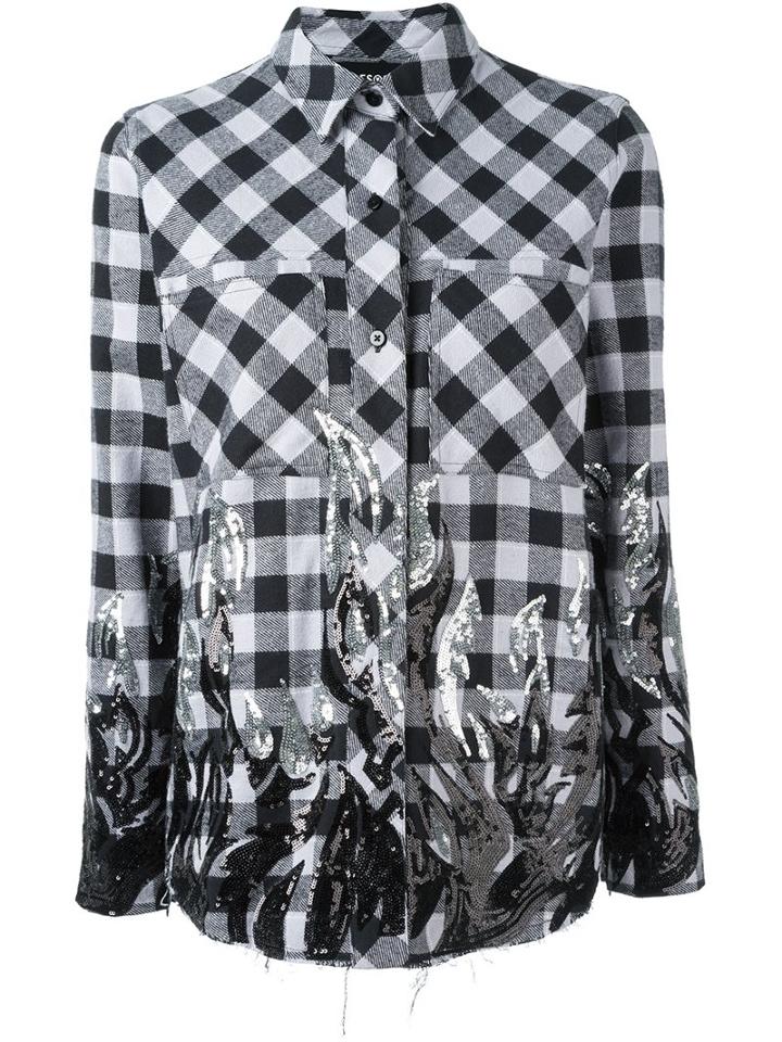 Filles A Papa Tribal Sequinned Checked Shirt