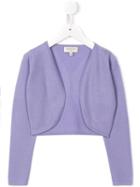 Cashmirino - Cropped V-neck Cardigan - Kids - Cashmere - 2 Yrs, Pink/purple