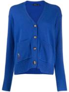 Polo Ralph Lauren Button-down V-neck Cardigan - Blue