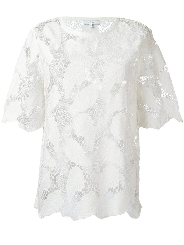 Iro - Lace Top - Women - Cotton/modal - 36, Women's, Nude/neutrals, Cotton/modal