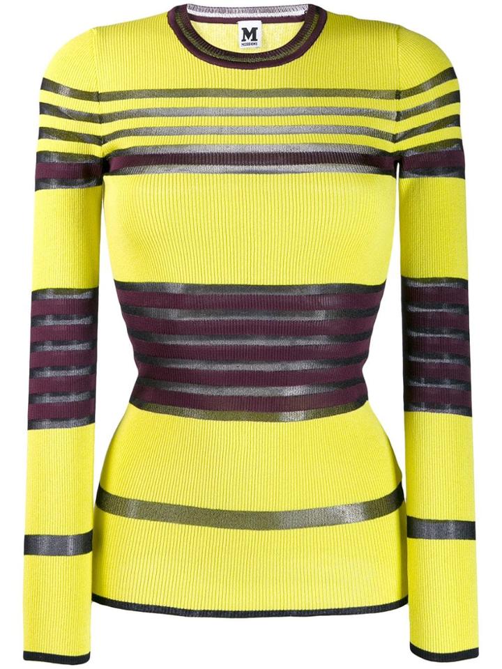 M Missoni Striped Ribbed Jumper - Yellow