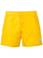 Moncler - Logo Plaque Swimming Trunks - Men - Polyamide/polyester - Xl, Yellow/orange, Polyamide/polyester