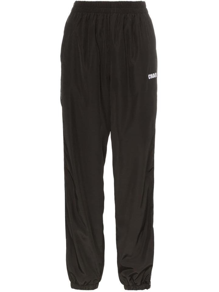 Charm's Logo Stripe Track Pants - Black