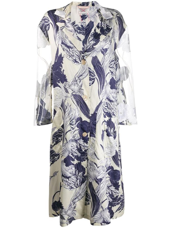 Stefano Mortari Floral Coat - Neutrals