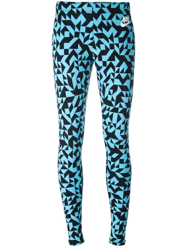 Nike Tangrams Printed Leggings, Women's, Size: Small, Black, Cotton/spandex/elastane