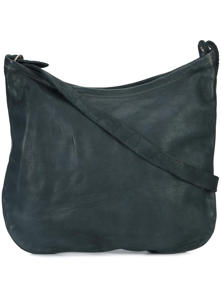 Guidi - Textured Shoulder Bag - Unisex - Horse Leather - One Size, Blue, Horse Leather