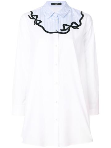 Weekend By Max Mara Bow-embroidered Flared Shirt - White