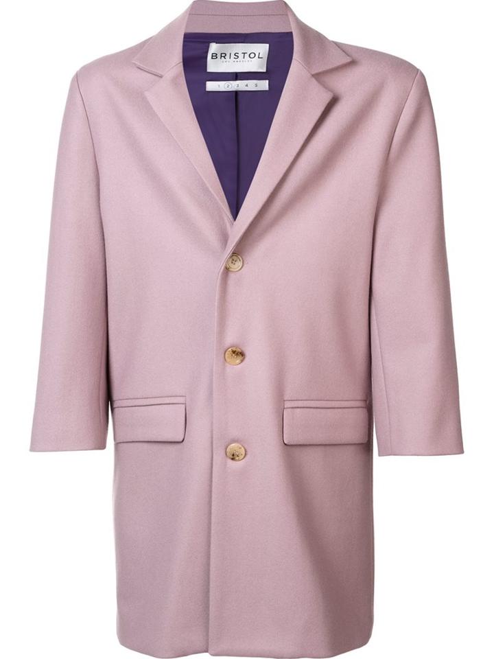 Bristol Single Breasted Coat, Men's, Size: Large, Pink/purple, Nylon/polyester/viscose/wool