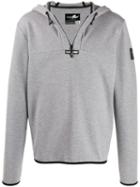 Plein Sport Logo Hoodie With Zip Detail - Grey