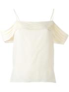 T By Alexander Wang Geogette Off Shoulder Top, Women's, Size: 6, Nude/neutrals, Silk/polyester