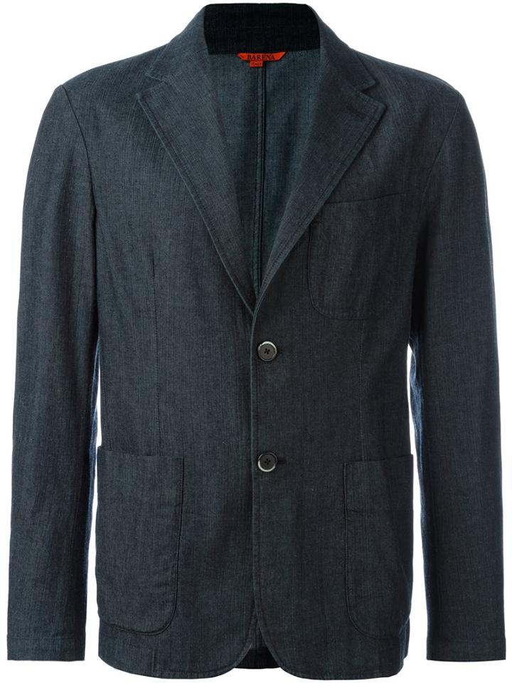 Barena Two Button Blazer, Men's, Size: 52, Blue, Cotton