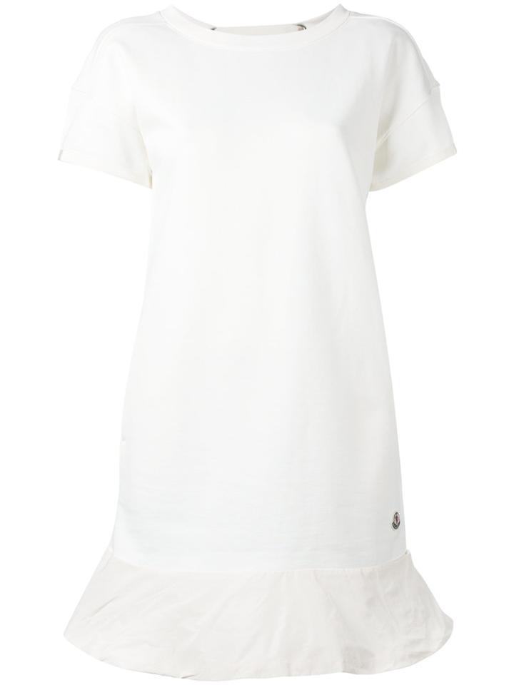 Moncler Flared Hem T-shirt Dress, Women's, Size: Small, White, Cotton/polyester