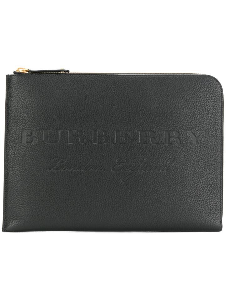 Burberry Embossed Pouch - Black