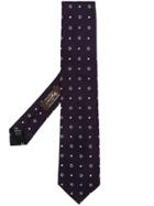 Nicky Floral And Dot Stitched Tie - Black