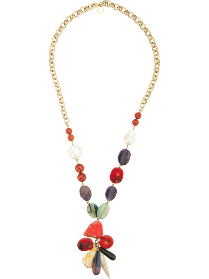 Carolina Herrera Stones Pendant Necklace - Gold