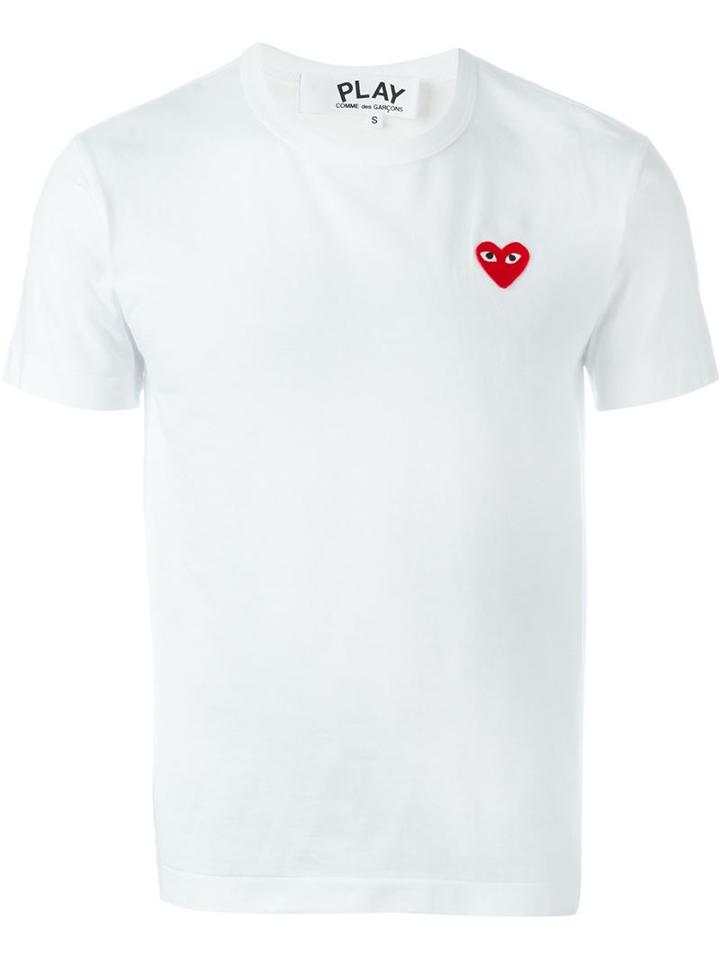 Comme Des Garçons Play 'red Play' T-shirt, Men's, Size: Xl, White, Cotton