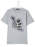 Neil Barrett Kids No Worries Hand Print T-shirt - Grey