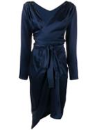 Rhea Costa Embellished Belted Wrap Dress - Blue