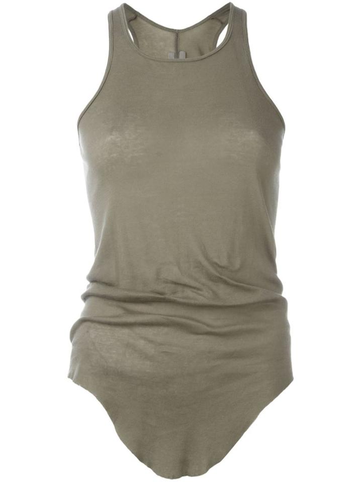 Rick Owens Curved Hem Tank Top, Women's, Size: 40, Grey, Cotton
