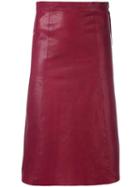 Vanessa Bruno 'doma' A-line Skirt, Women's, Size: 38, Red, Acetate/lamb Skin