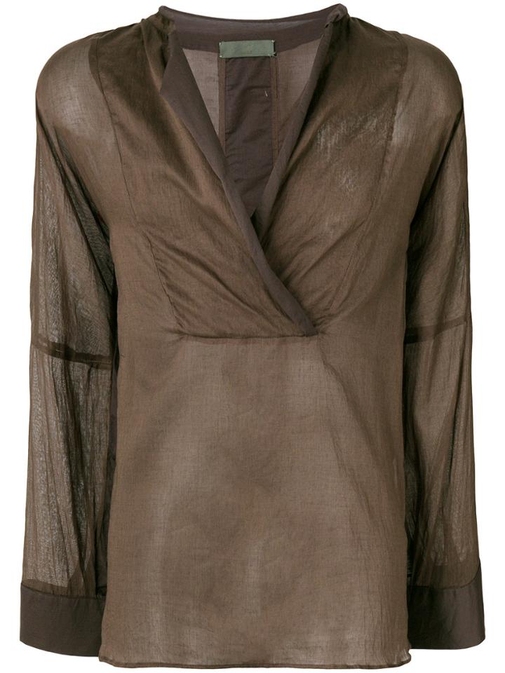 Di Liborio V-neck Flared Tunic - Brown