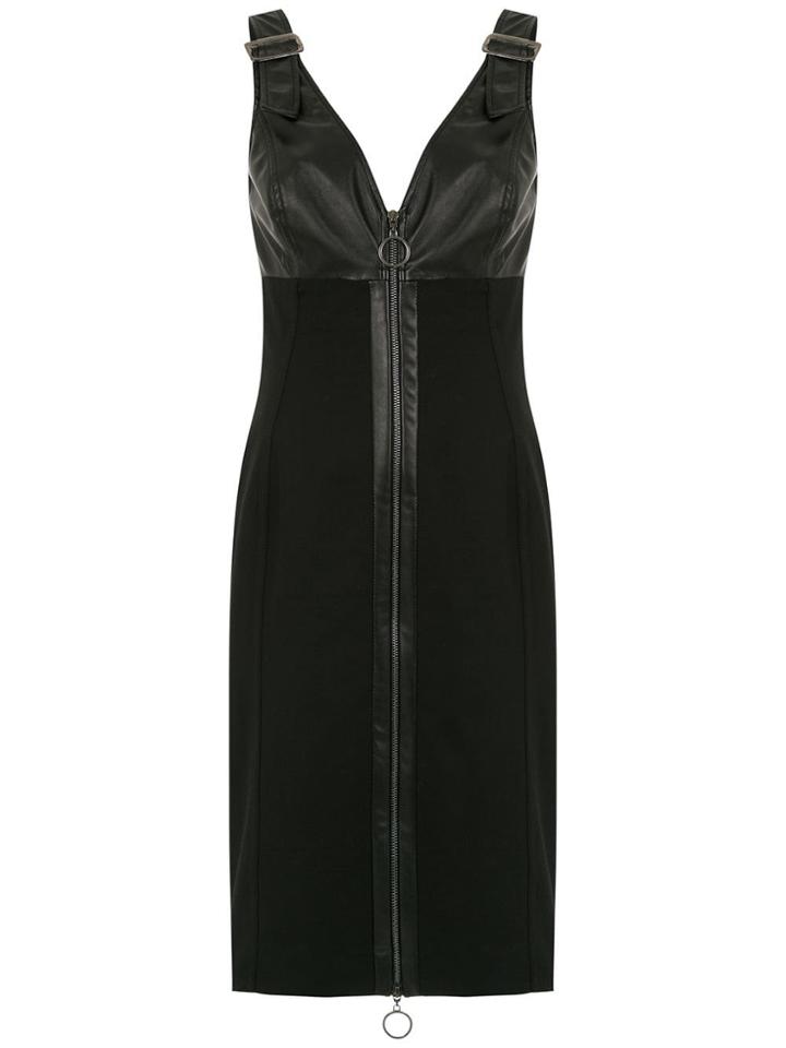 Tufi Duek Leather Panelled Dress - Black