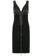 Tufi Duek Leather Panelled Dress - Black