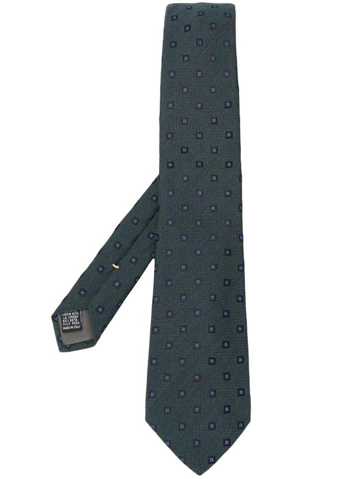 Canali Corbata Square Pattern Tie - Blue