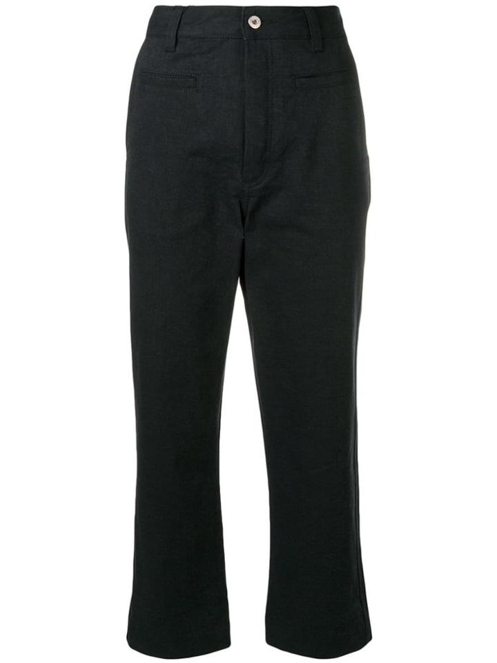 Loewe Cropped High-waisted Trousers - Blue