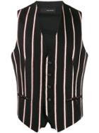 Tagliatore Striped Waistcoat - Black