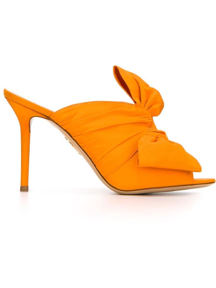 Charlotte Olympia Ilona Mules, Women's, Size: 38.5, Yellow/orange, Linen/flax/leather