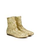 Dolce & Gabbana Kids Sequin Embellished Ankle Boots - Metallic