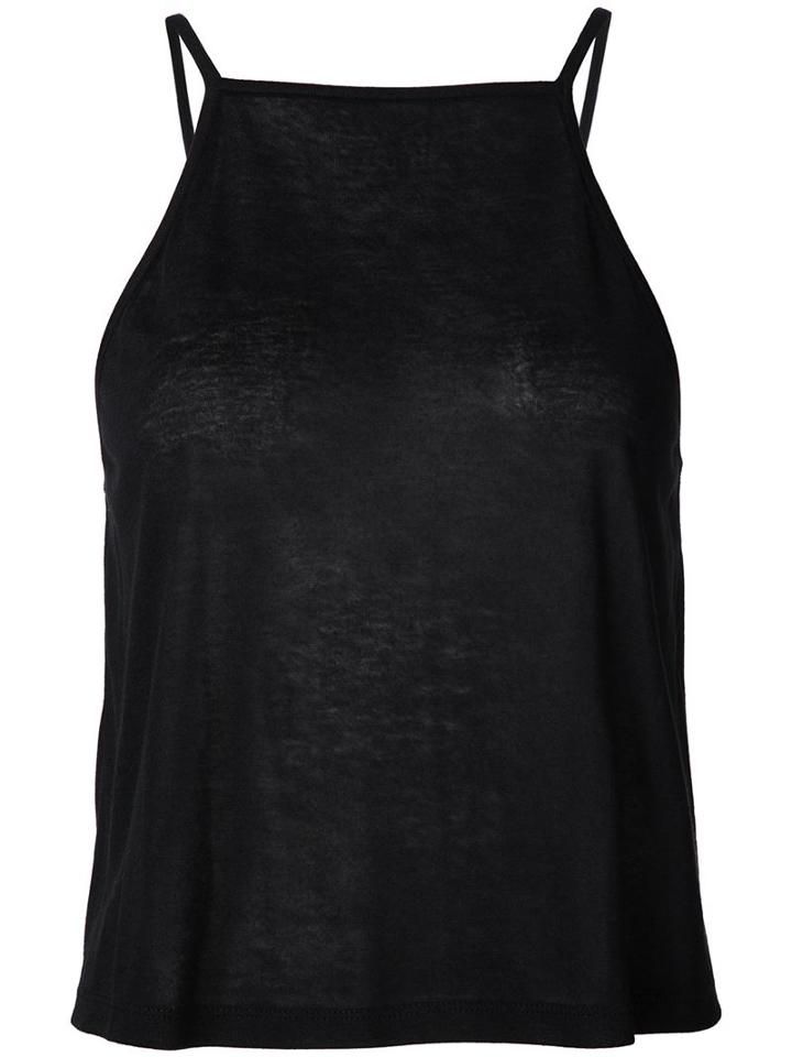 Shades Of Grey By Micah Cohen Cropped Tank Top, Women's, Size: Xs, Black, Polyester/cotton/rayon